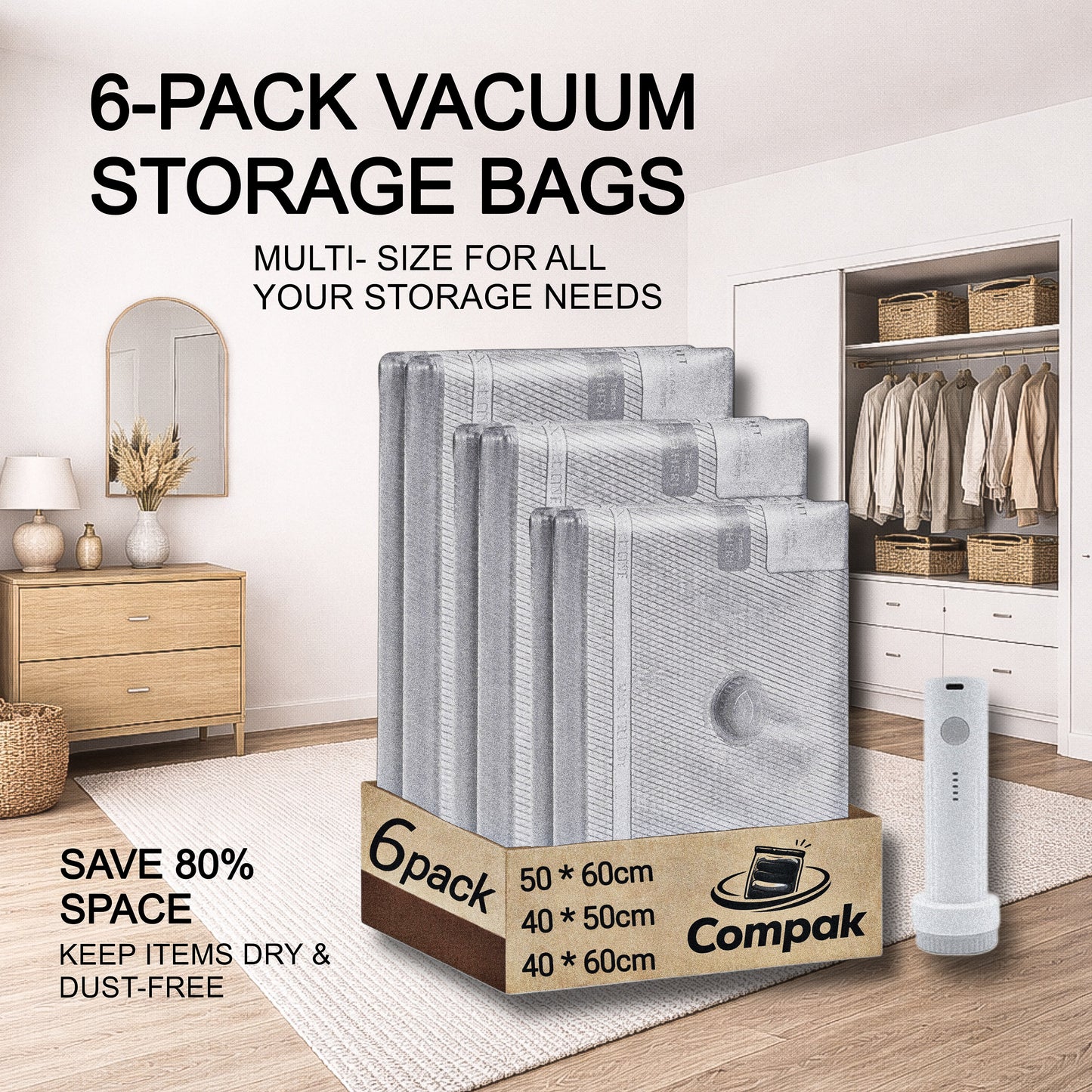 Cordless Travel Vacuum Set (6/12/18 Pack)