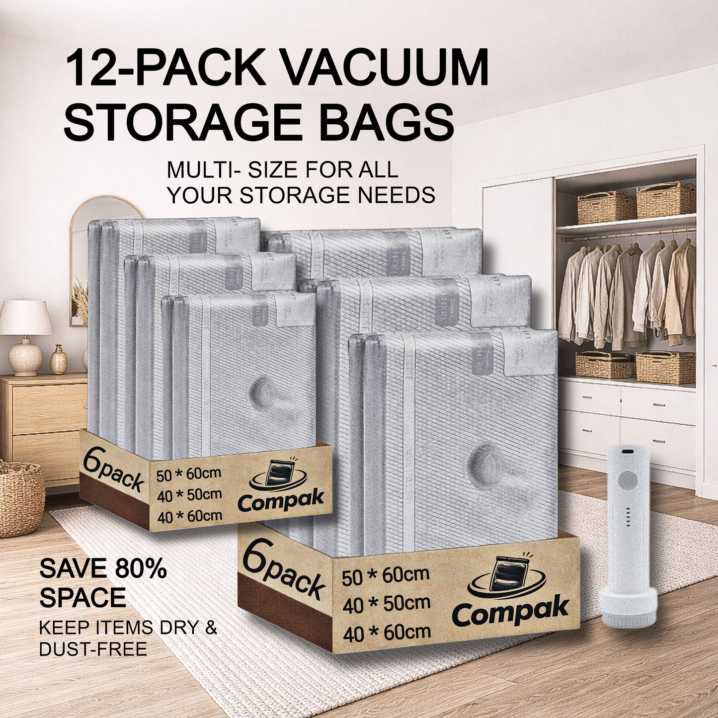 Cordless Travel Vacuum Set (6/12/18 Pack)